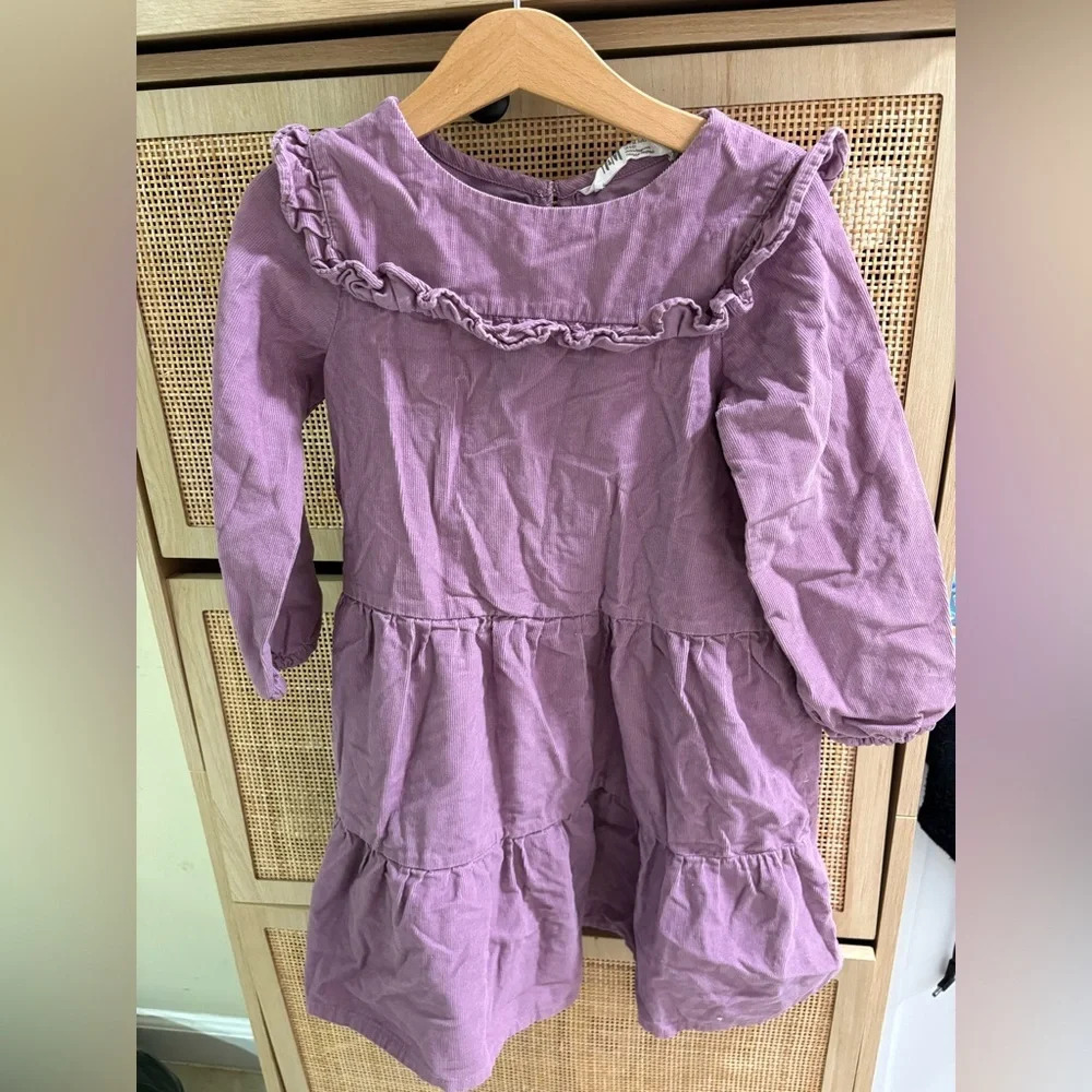 H&M Purple Cotton Dress Size-5